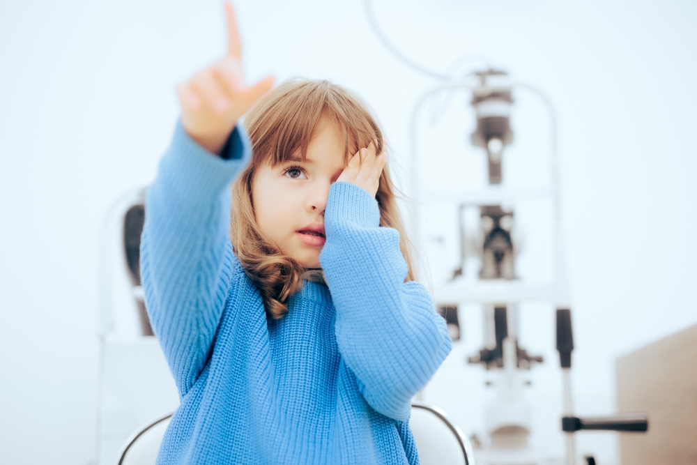 A child having an eye exam