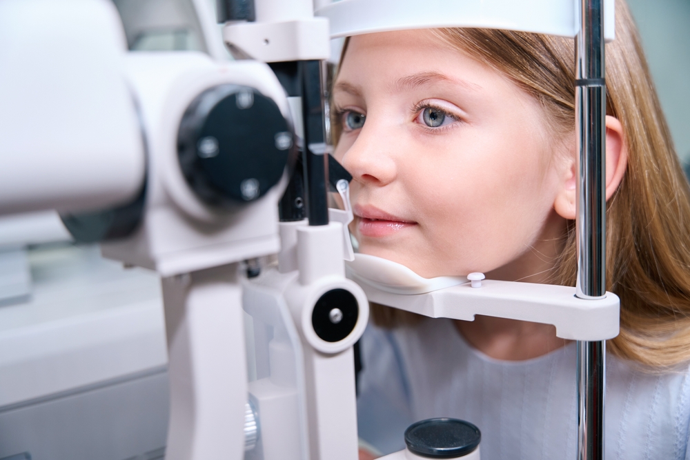 Girl having an eye exam